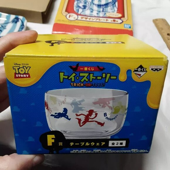 Toy Story Glass Bowl & Ceramic Plate Lot Japan Kuji Prize RARE Disney Halloween - Picture 9 of 10